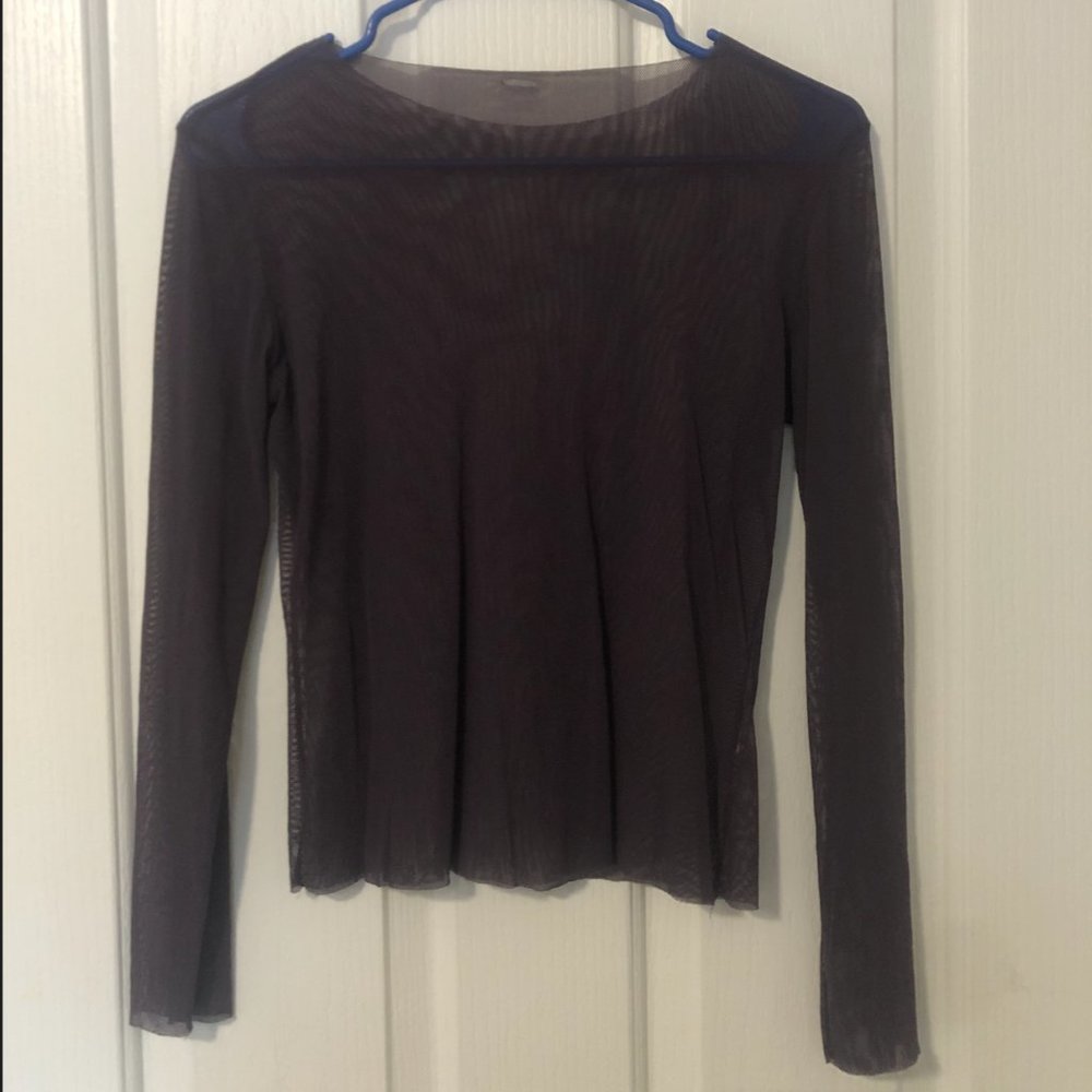 Purple Mesh Long Sleeve Shirt